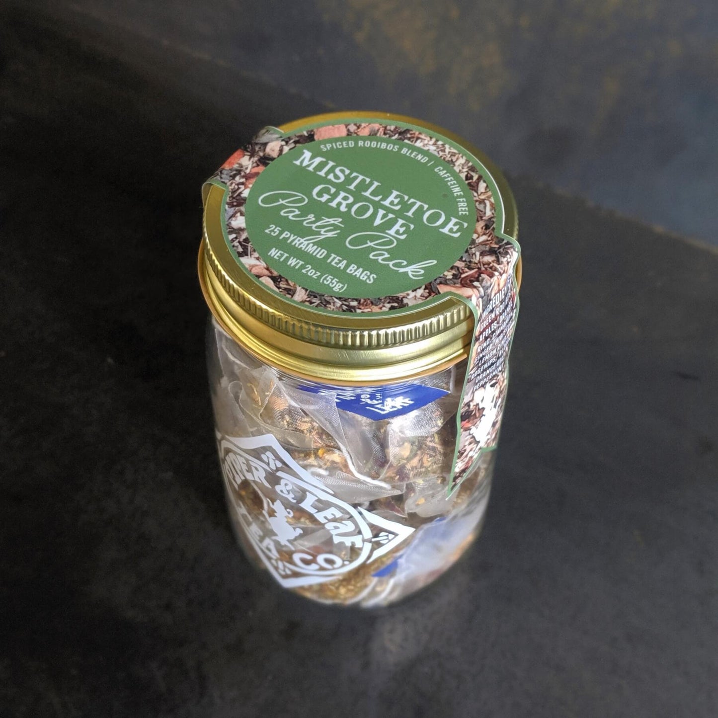 A party pack of Mistletoe Grove - 25 pyramid tea bags