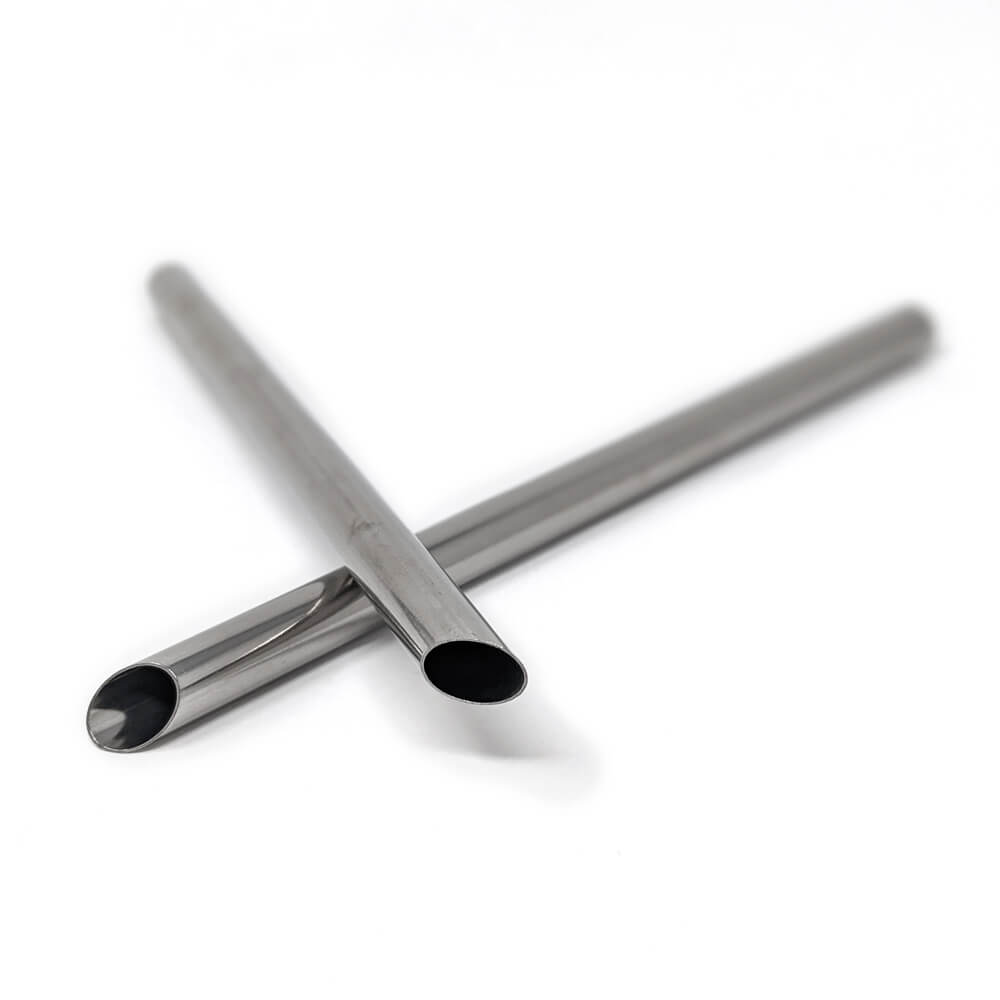 2 stainless steel reusable boba straws
