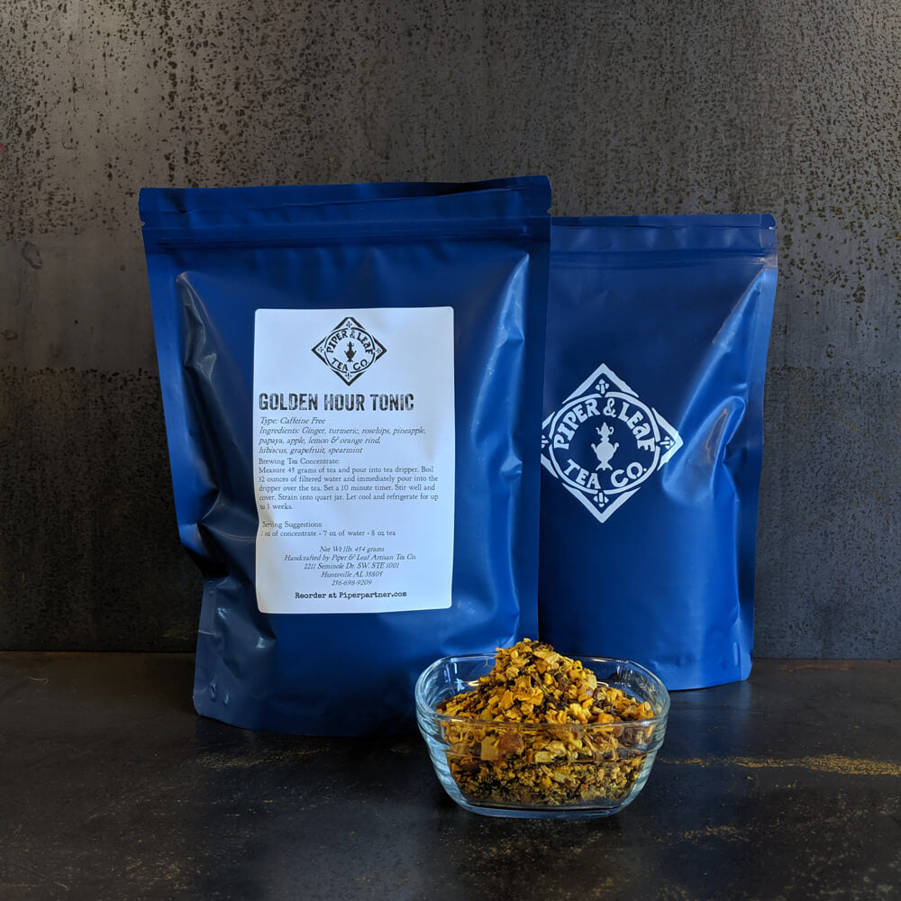 A 1-pound bag of loose leaf (Golden Hour Tonic)
