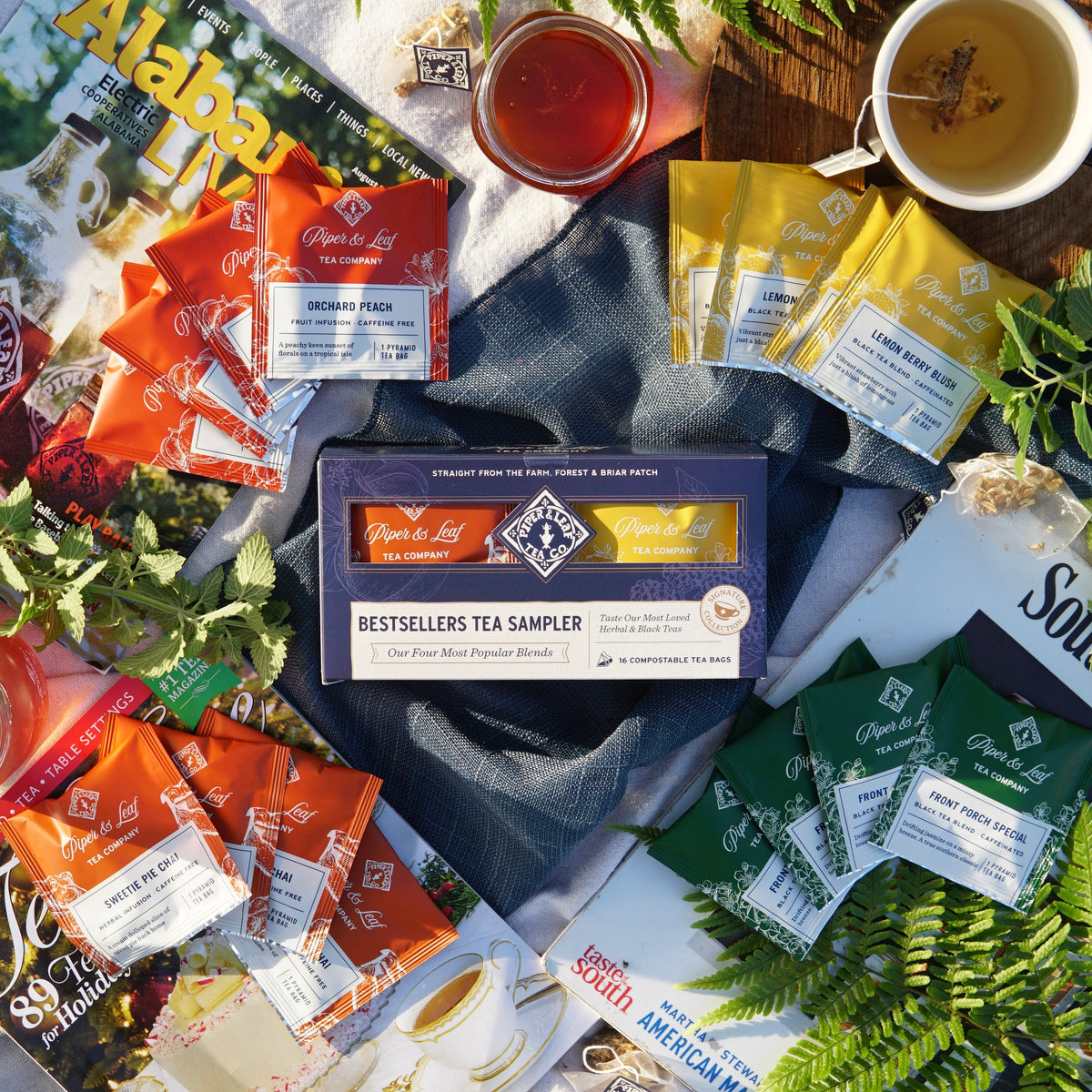 Bestsellers Tea Sampler - Box of 16 Tea Bags – Piper and Leaf Tea Co.