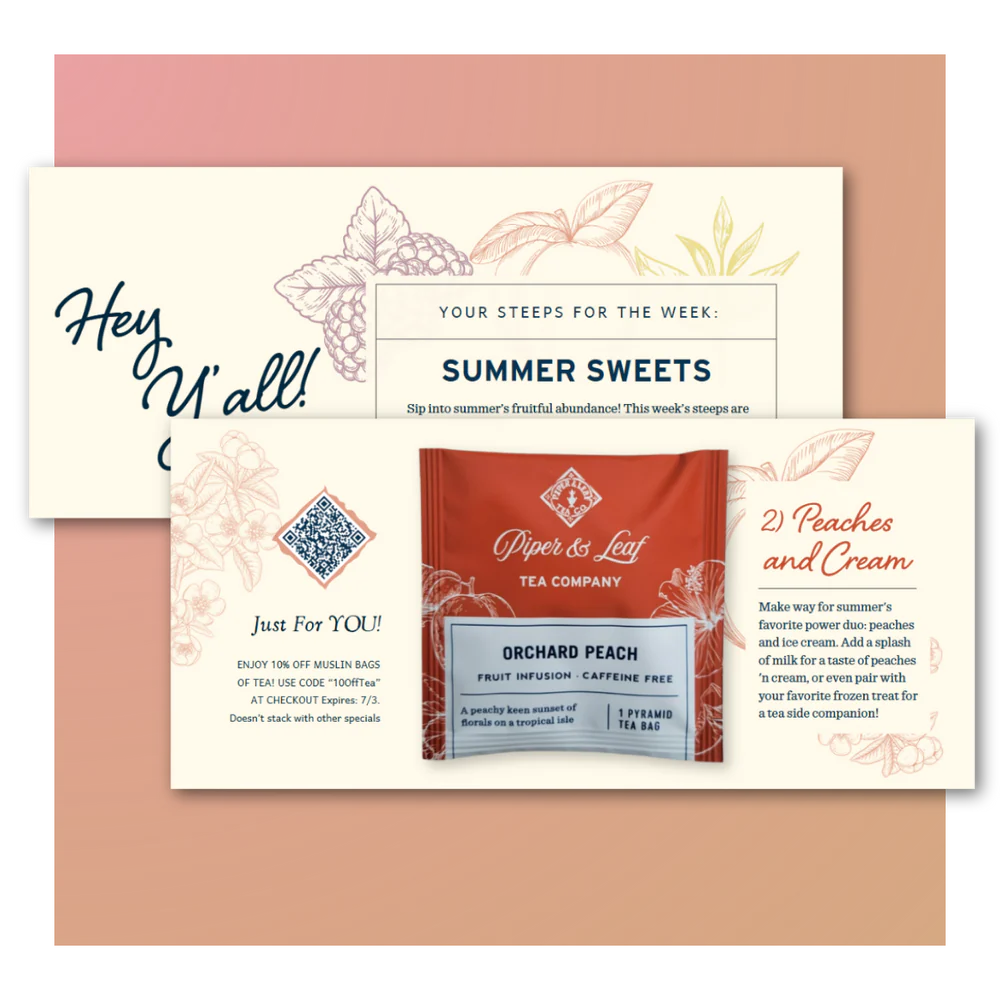 3 Steeps a Week letters and tea