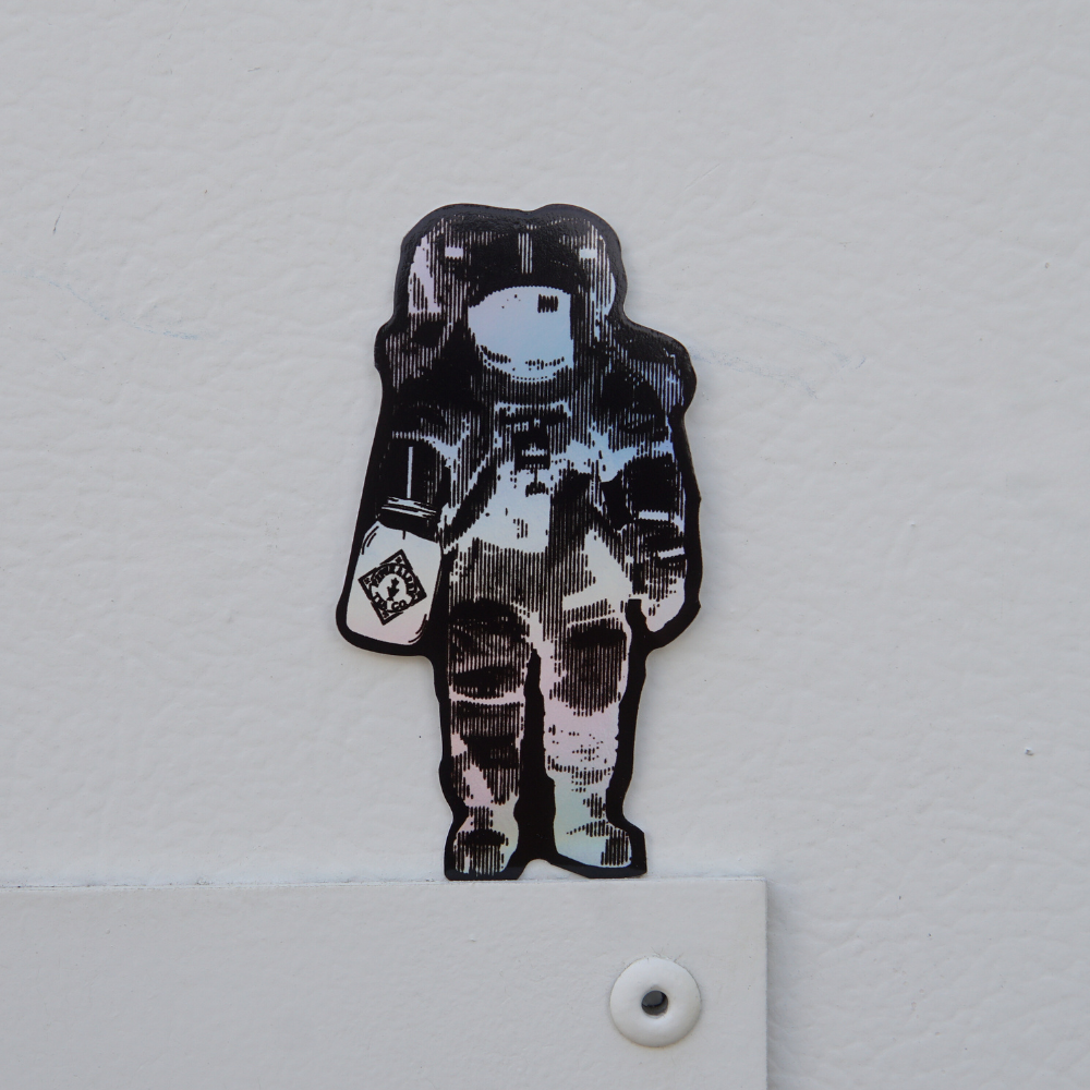 p&l SPACEMAN STICKER IN NATURAL LIGHTING