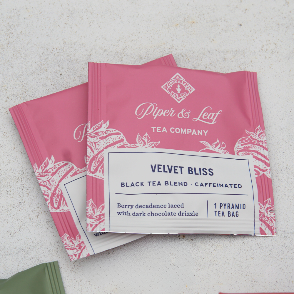 Piper & Leaf's Velvet Bliss individually wrapped tea bags