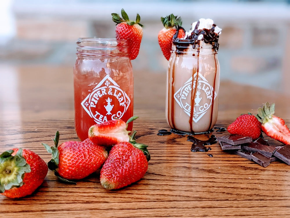 Two Velvet Bliss Pound Bag - 190 servings milkshakes with soft strawberries and chocolate by Piper & Leaf Tea Co.