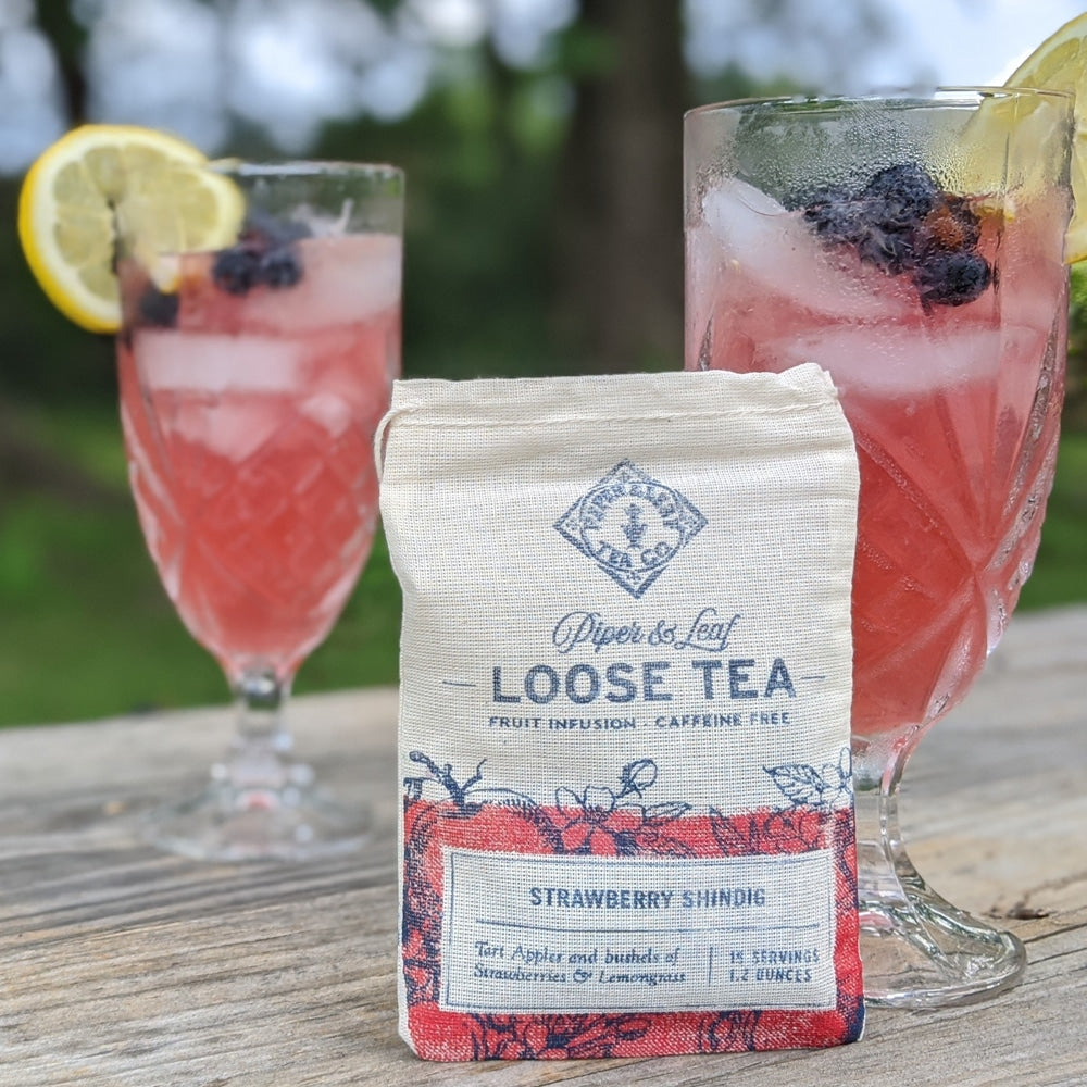 Strawberry Shindig Muslin Bag Of Loose Leaf Tea 15 Servings Piper And Leaf Tea Co 9906