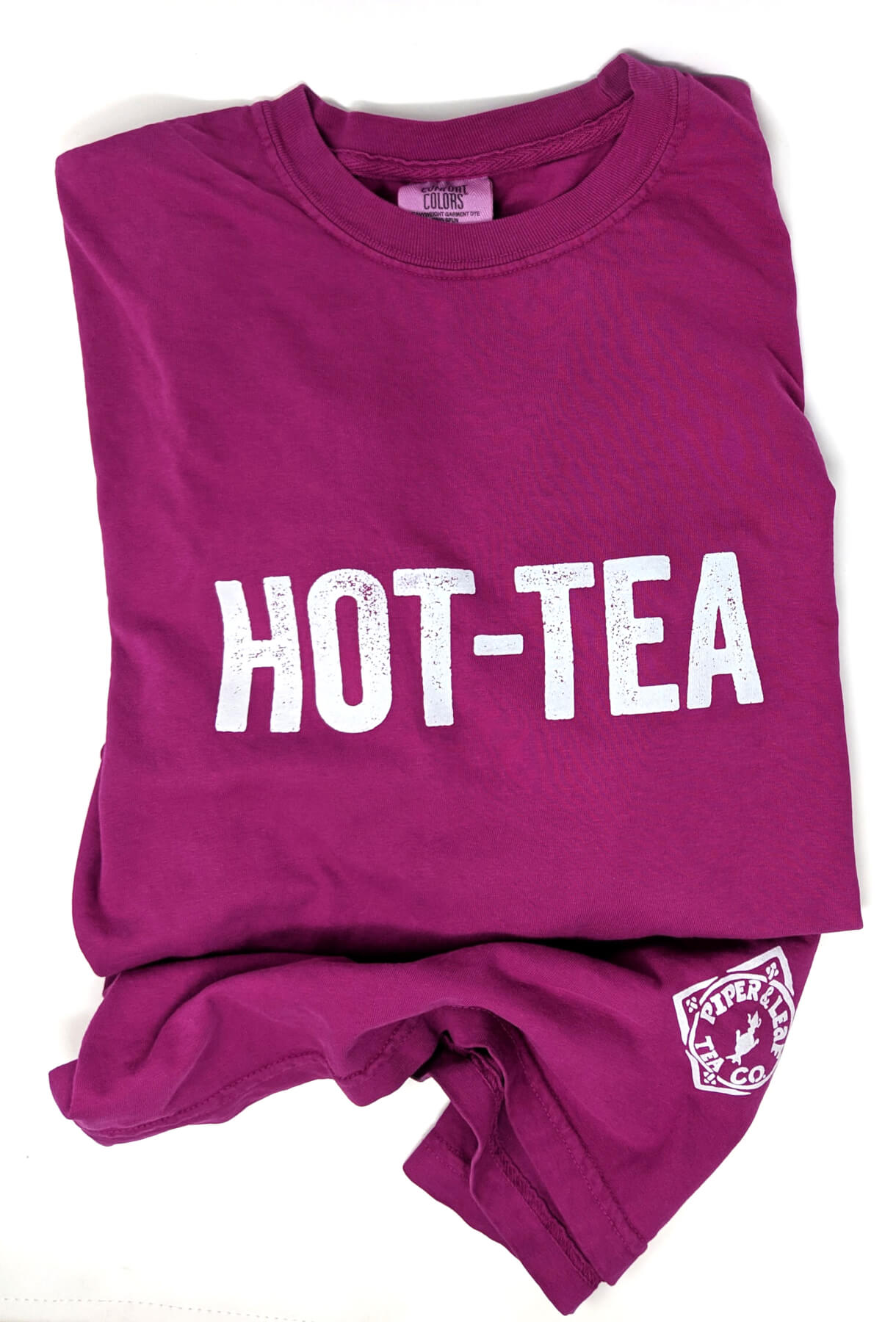Piper & Leaf long sleeve "HOT-TEA" shirt - boysenberry color