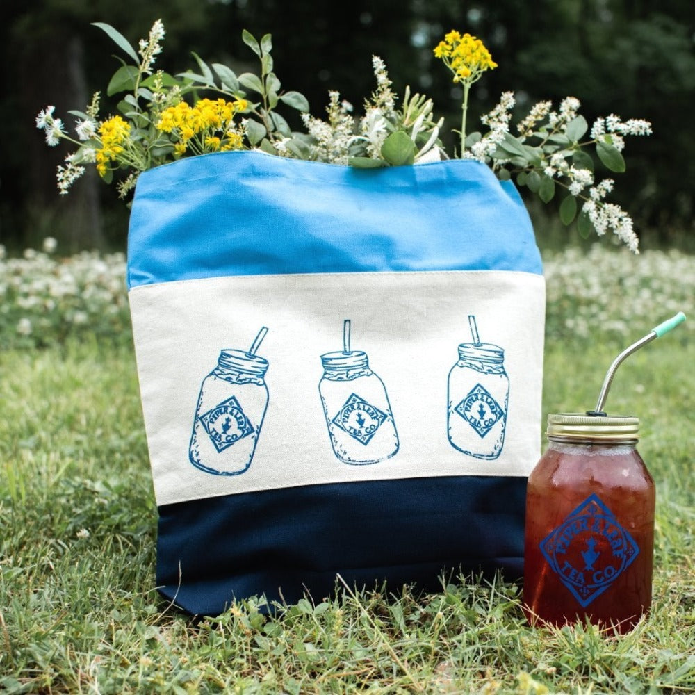 Piper & Leaf Tea Co. Market Tote Bag for Mason jars.