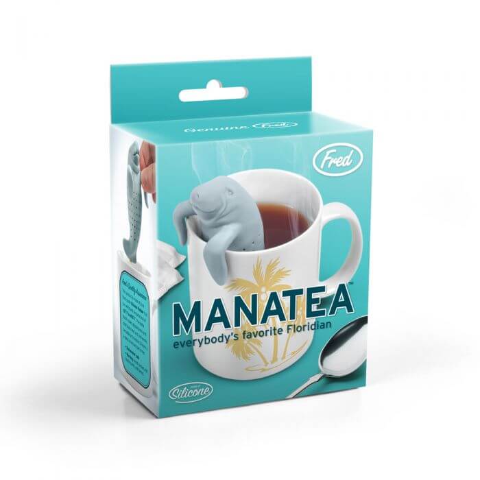 Box for the manatee shaped Fred-brand tea strainer: the Manatea
