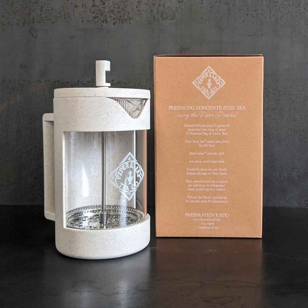 Piper Gold Press Pot Tea and Coffee Maker, Loose Leaf Tea Accessories, Hot  or Ic